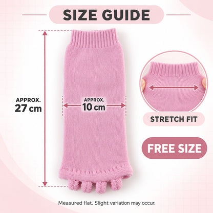 Cotton Blend Open-Toe Comfort Socks with Toe Separators and Ribbed Cuffs (1 Pair)