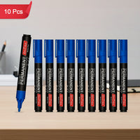 Refillable Permanent Marker Pen – Blue Ink, 10 Piece Combo
