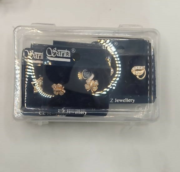 "Gold Butterfly & Heart Stud Earrings AD for women and girls Combo Pack of 3