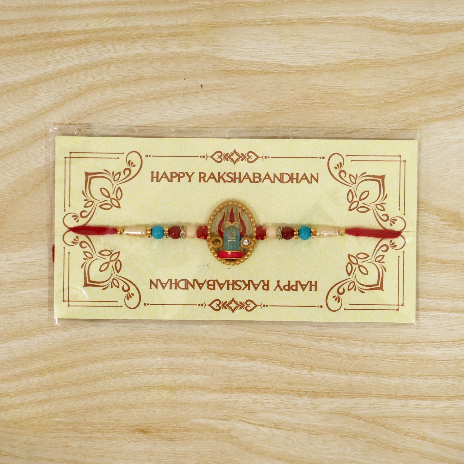 Mahadev Shivling Designer Rakhi with Beads for Brother Raksha Bandhan Gift (5pcs)