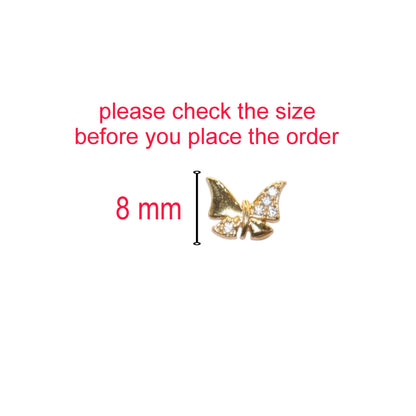 Dainty Gold Butterfly Stud Earrings with AD for women & girls