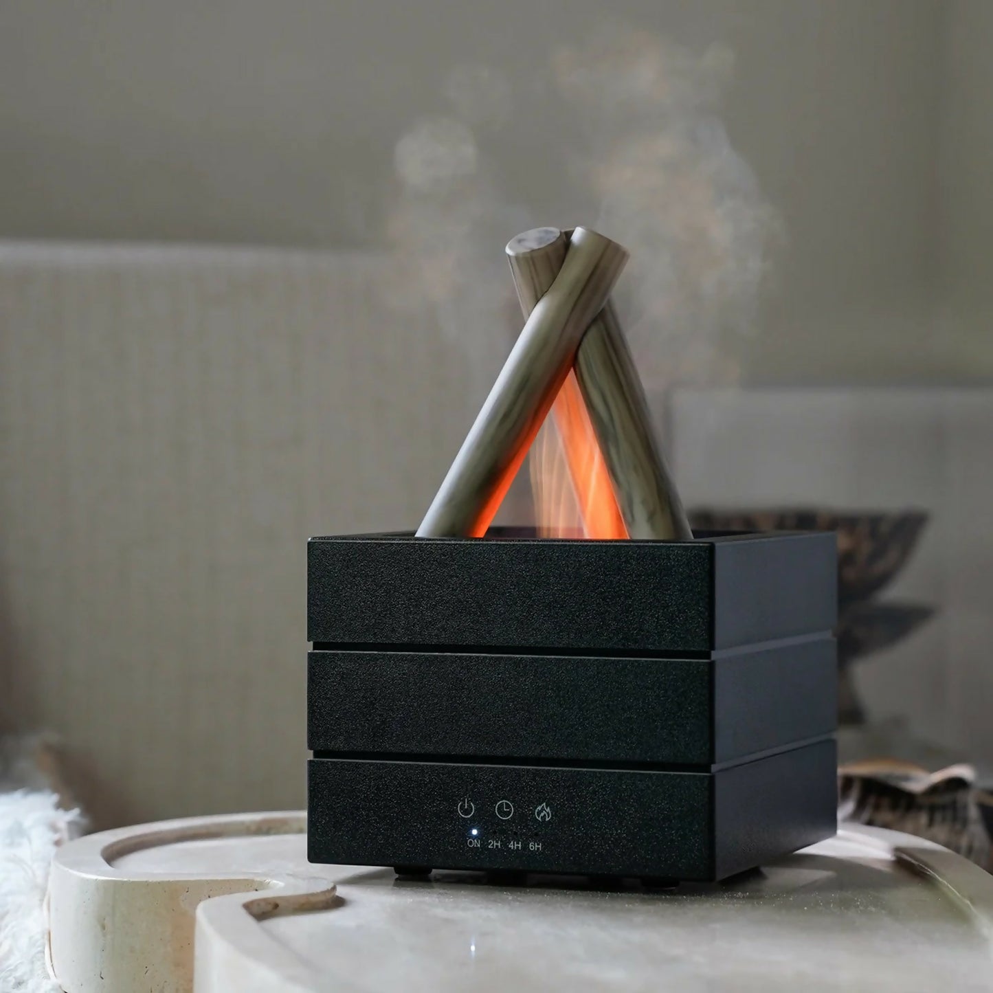 Campfire Flame Aroma Diffuser with Simulated Fire Effect & Timer Modes
