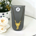 Gold-Tone Mangalsutra with Intricate Leaf & Dangler Pendant