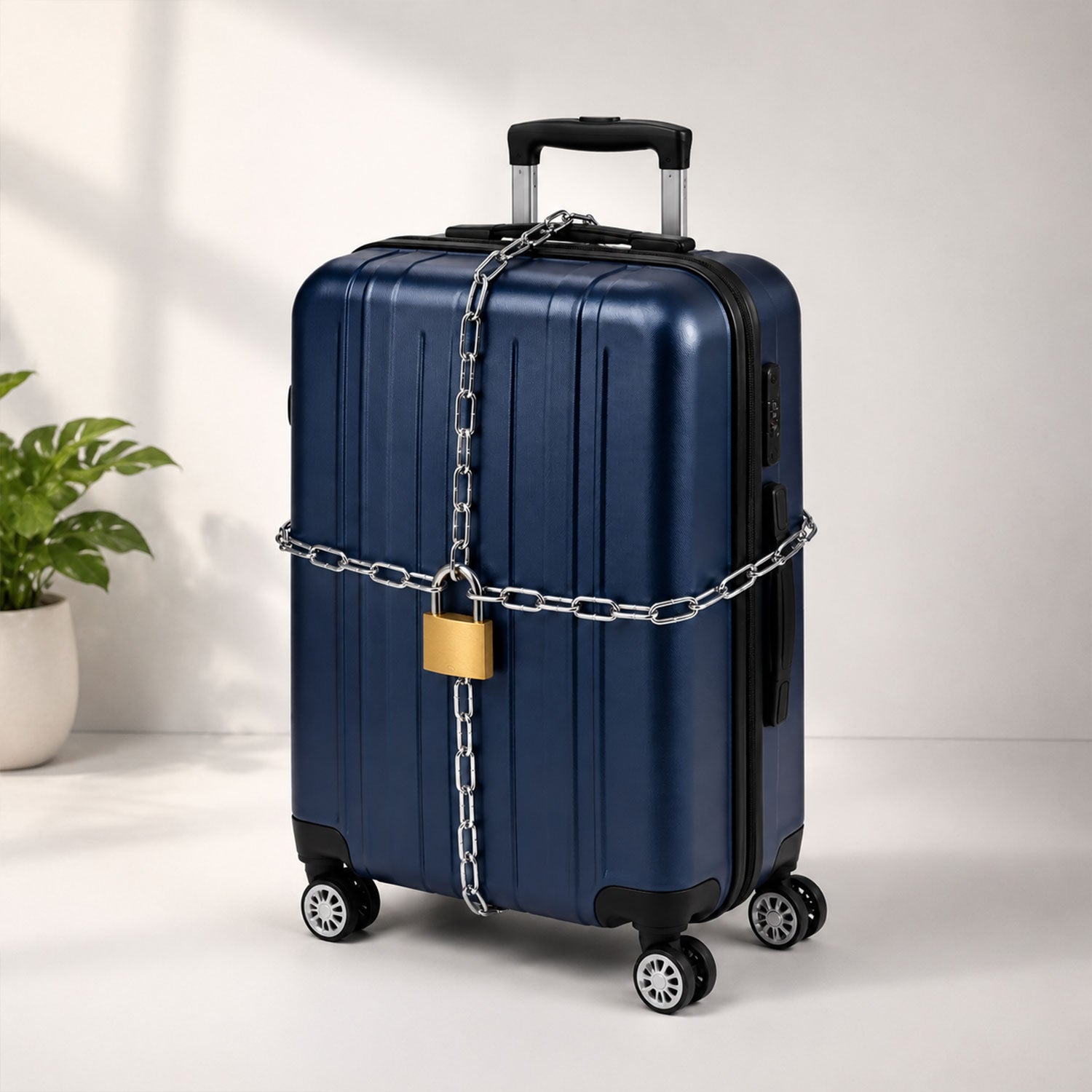 Luggage security chain use