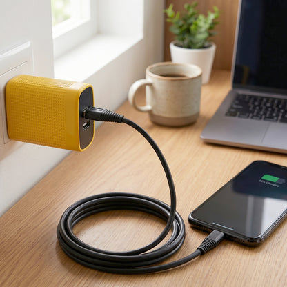 18W Dual USB Fast Charging Wall Charger Adapter with Free Type C Cable