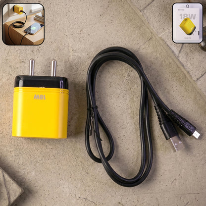 18W Fast Charging USB Wall Charger Adapter with Free Micro USB Cable
