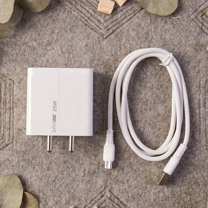 25W High Speed Single USB Fast Wall Charger Adapter with Micro USB Cable