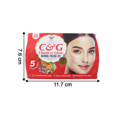 Charm & Glow 5-Step Herbal Facial Kit (1 Pc)