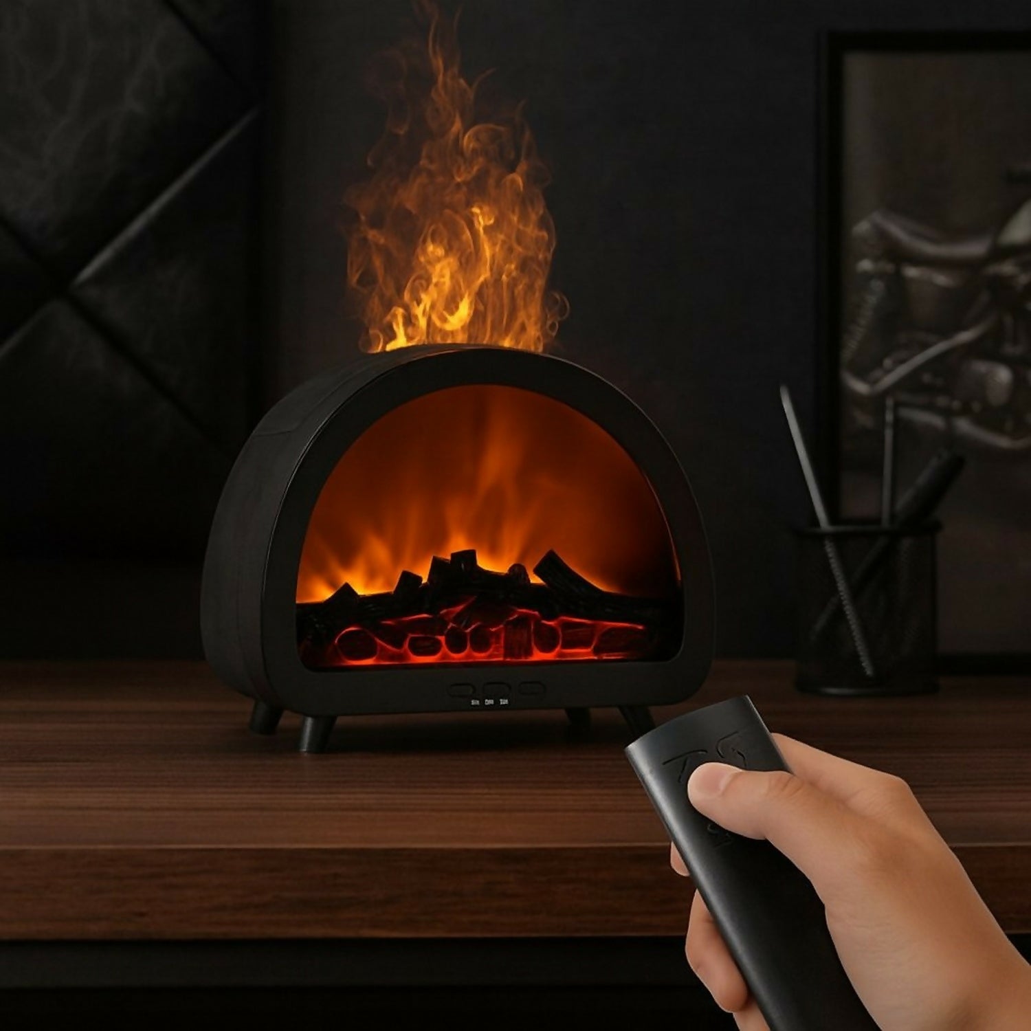 LED Flame Fireplace Heater with Remote | Realistic Fire Effect | Home Decor