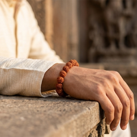 Natural Rudraksha Bead Bracelet for Men and Women Spiritual Healing Wrist Mala