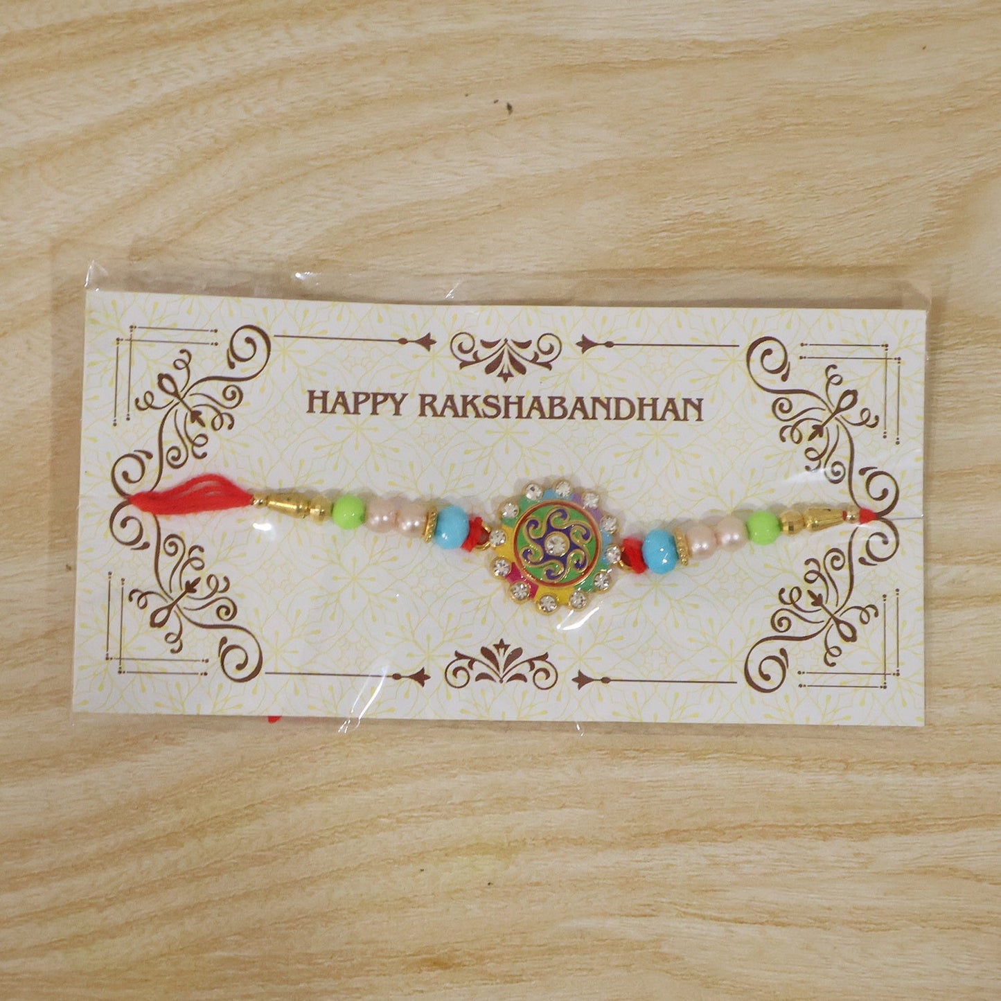 Rakhi Vibrant Multicolor Floral Swirl Design for Raksha Bandhan (5pcs)