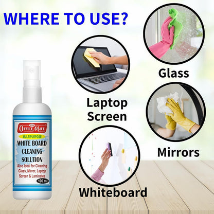 Whiteboard Cleaning Solution Spray for Boards, Glass & Laptop Screens – 100 ml