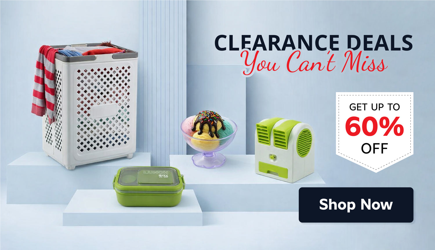 Clearance deals up to 60% off