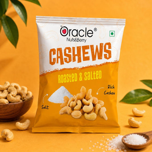 Oracle Roasted & Salted Cashew Mini, Crunchy Single-Serve On-the-Go Kaju Pack 18g