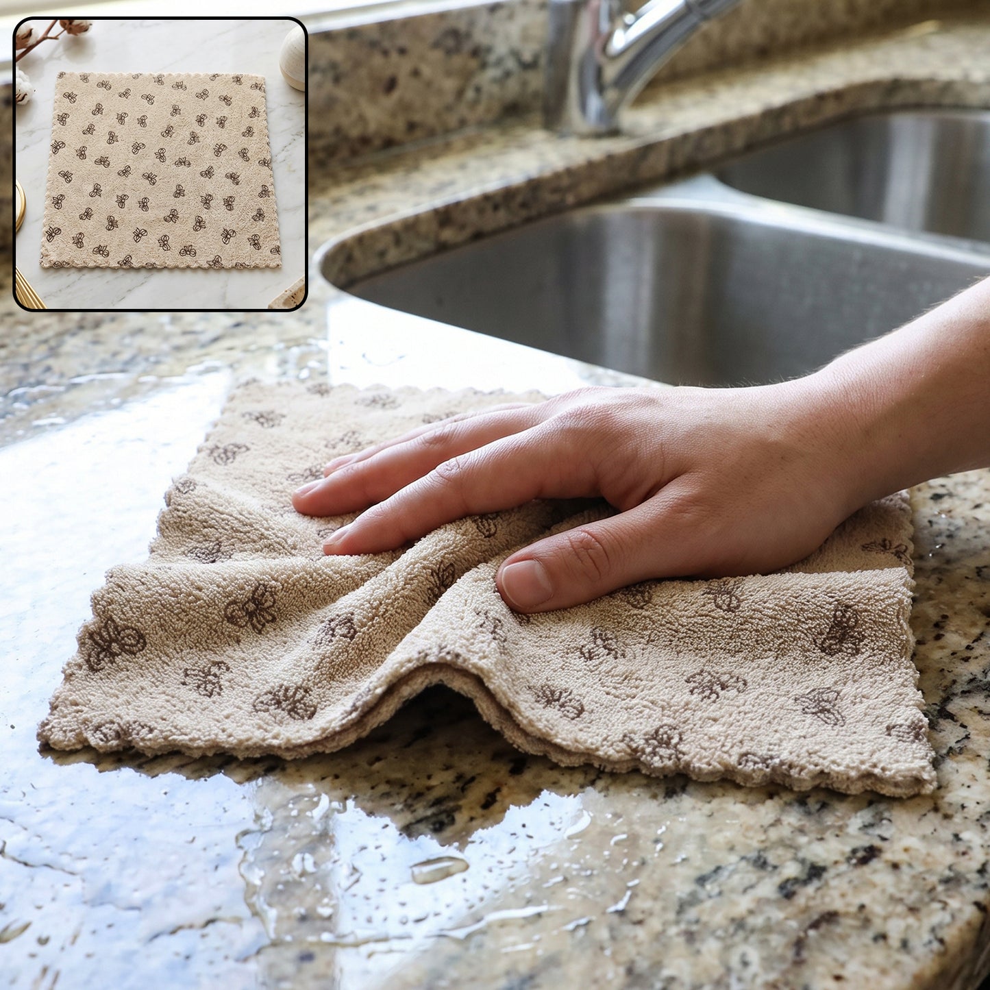 Microfiber Soft Cleaning Towel Absorbent Kitchen Wipe Cloth 28x28 Cm (1 Pc)