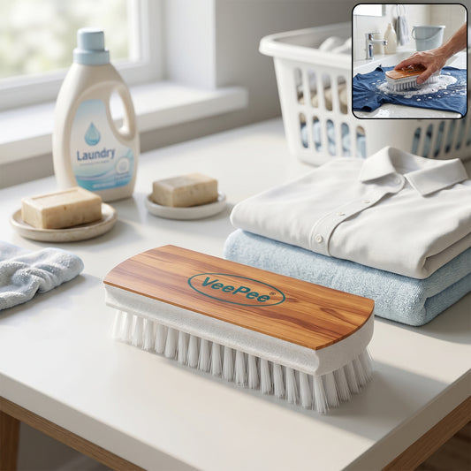 Main view of VeePee Heavy-Duty Cloth Washing Brush showing bristle side
