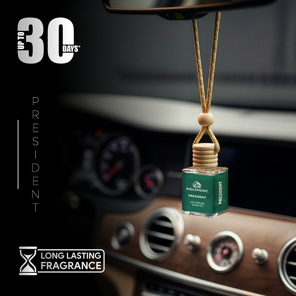 Aiglemont President Car Perfume Hanging Pod 10ml | Long-Lasting Car Air Freshener | Premium Car Interior Accessory