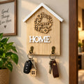 Sweet Home Wall Key Holder with 2 Hooks, Decorative House Shape
