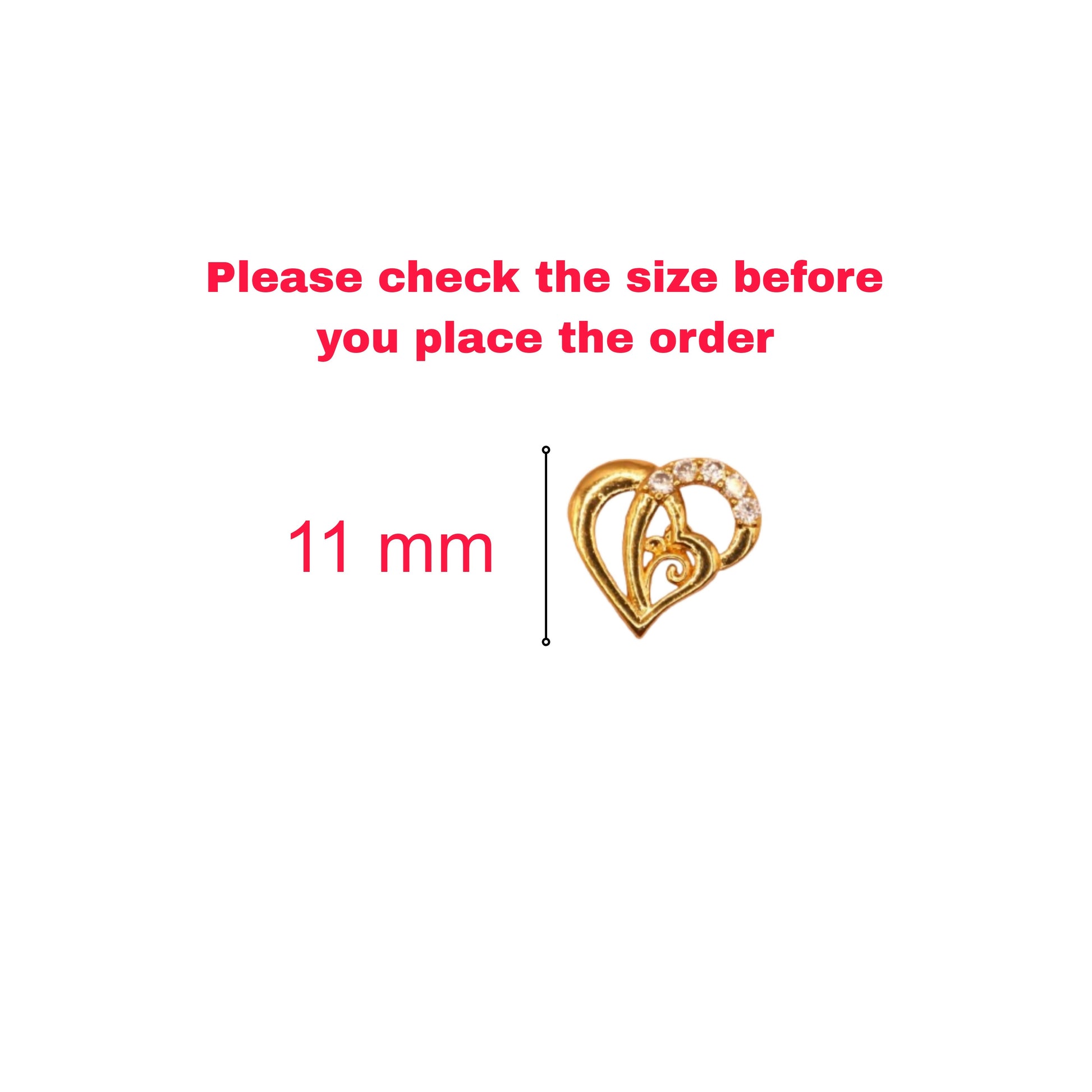 Gold Plated Interlocking Heart Stud Earrings with AD for women & girls