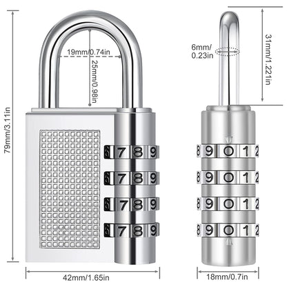 Heavy-Duty 4-Digit Resettable Combination Padlock (1 Pc)
