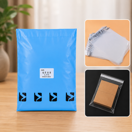 Self-Adhesive Courier Polybags – Tamper-Proof & Waterproof 6.5x8 Inch Pack