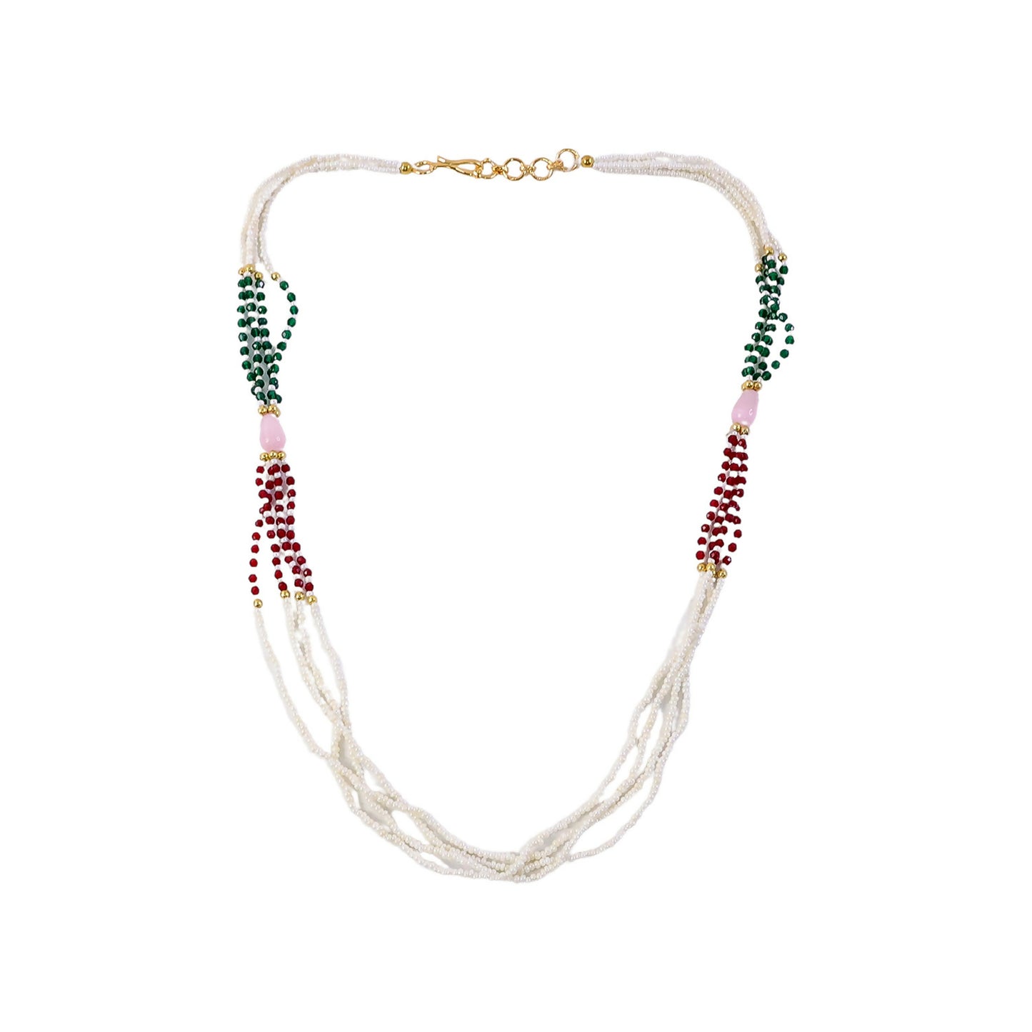 Elegant Multi Strand Pearl Beaded Mala Necklace Traditional Ethnic Jewelry for Women Handmade