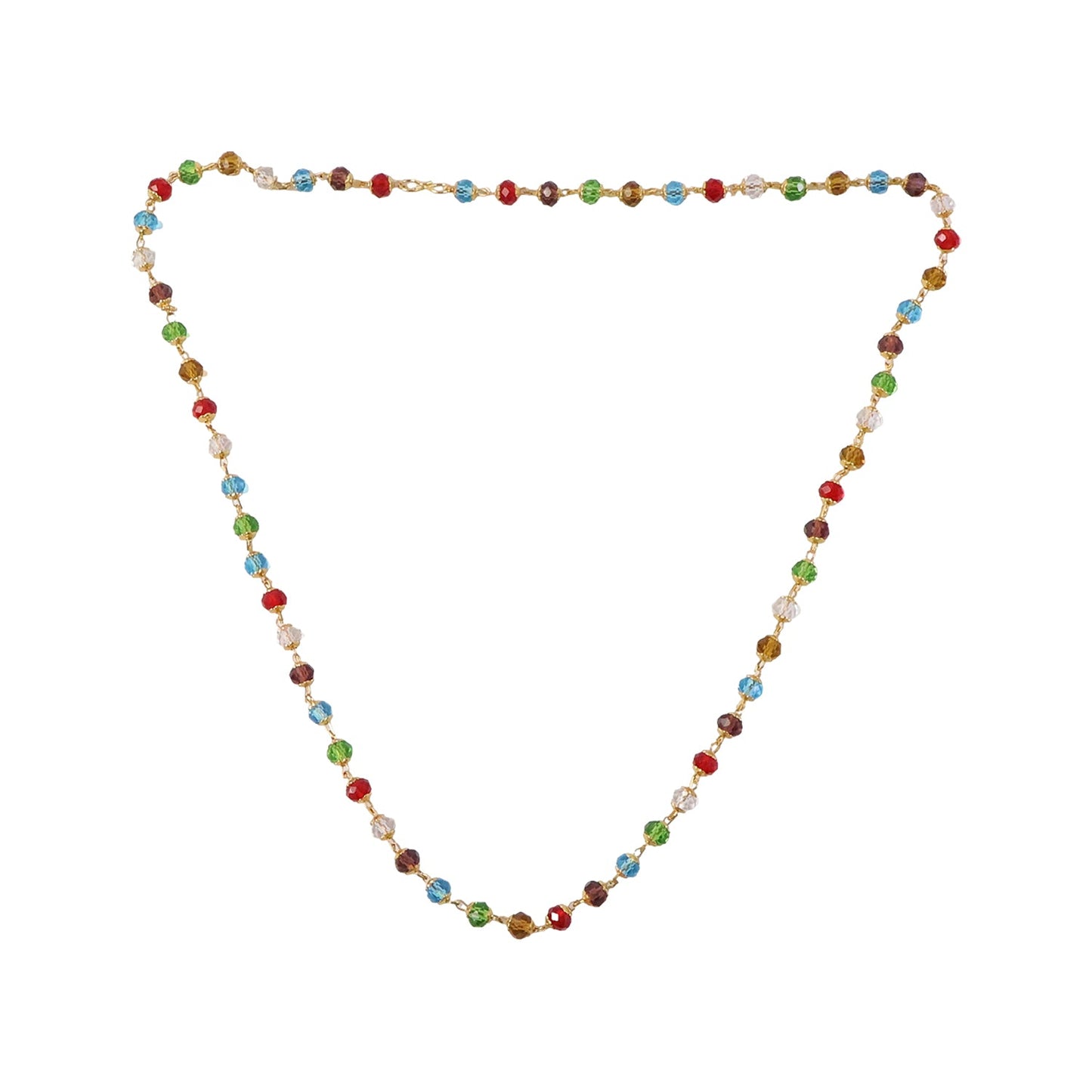 Multicolour Crystal Beaded Necklace – Elegant Lightweight Jewelry