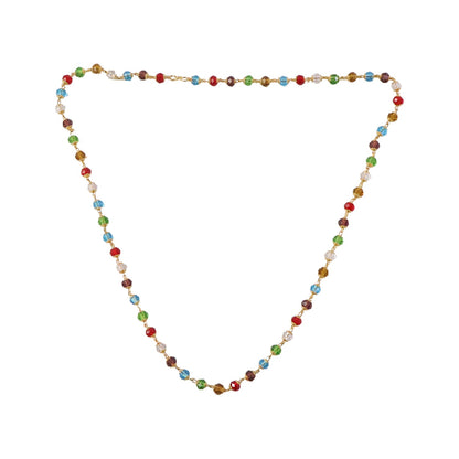 Multicolour Crystal Beaded Necklace – Elegant Lightweight Jewelry