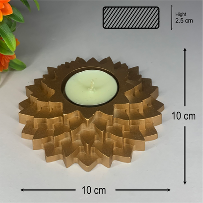 Flower 5-Layer Diya gold tealight candle Elegant Home Decor Handmade
