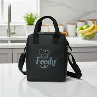 Foody Insulated Lunch Bag for Men & Women, Premium Leak-Proof Tiffin Bag with Shoulder Strap, Durable Thermal Lunch Tote for Office, School & Travel – Black