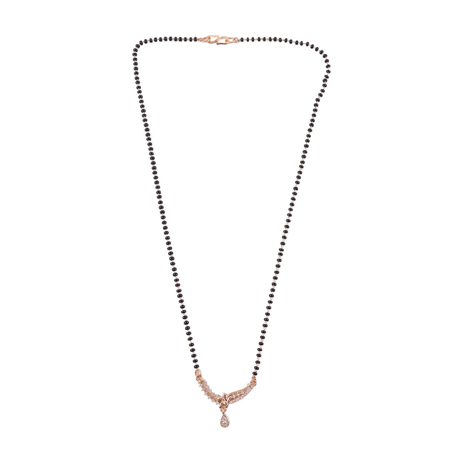 Fashionable mangalsutra necklace with crystal accents