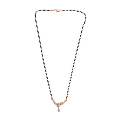 Fashionable mangalsutra necklace with crystal accents