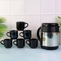 Insulated Thermos Flask with 6 Ceramic Cups – Keeps Drinks Hot