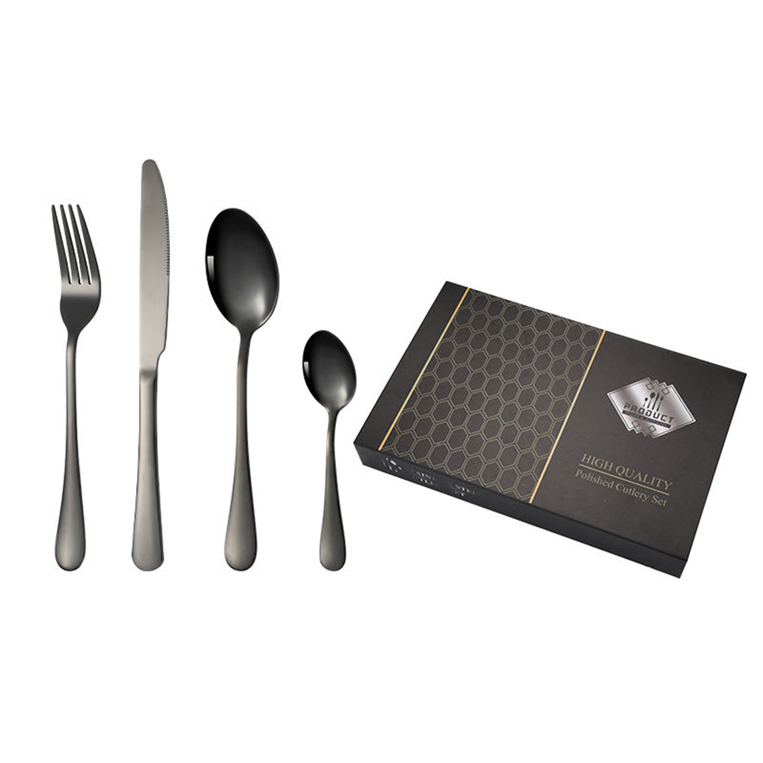 Premium Stainless Steel Polished Cutlery Set (24 Pc)