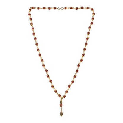 Ram Naam Gada Gold Pendant & Rudraksha Mala