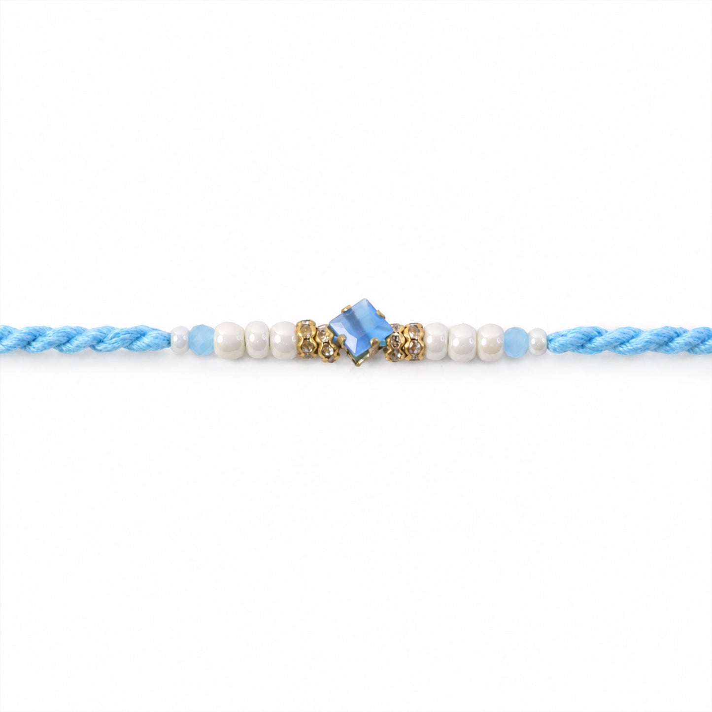 Beautiful Designer Rakhi with Studded Centre, Festive Beads and Raksha Bandhan Appeal