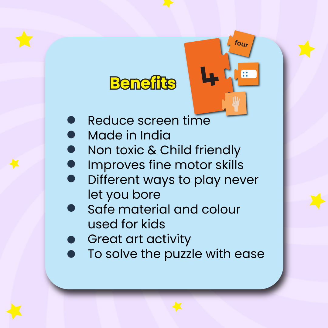 Numbers & Counting Puzzle - Ages 3+ (44 cardboard puzzle pieces) Find & Match series