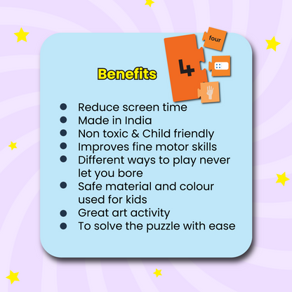 Numbers & Counting Puzzle - Ages 3+ (44 cardboard puzzle pieces) Find & Match series