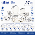 Vikas Melamine Dining Set with Plates Bowls Spoons and Tray (Set of 37 Pcs)