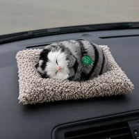 Sleeping Cat Plush Toy with Cushion Cute Car Dashboard Decor