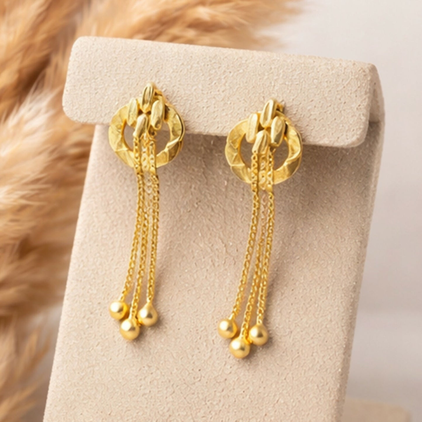 Elegant Golden Drop Earrings for Women & Girls | Lightweight Stylish Party Wear Earrings