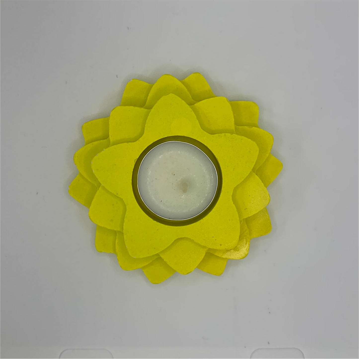Flower 4-Layer Diya yellow tealight candle Elegant Home Decor Handmade