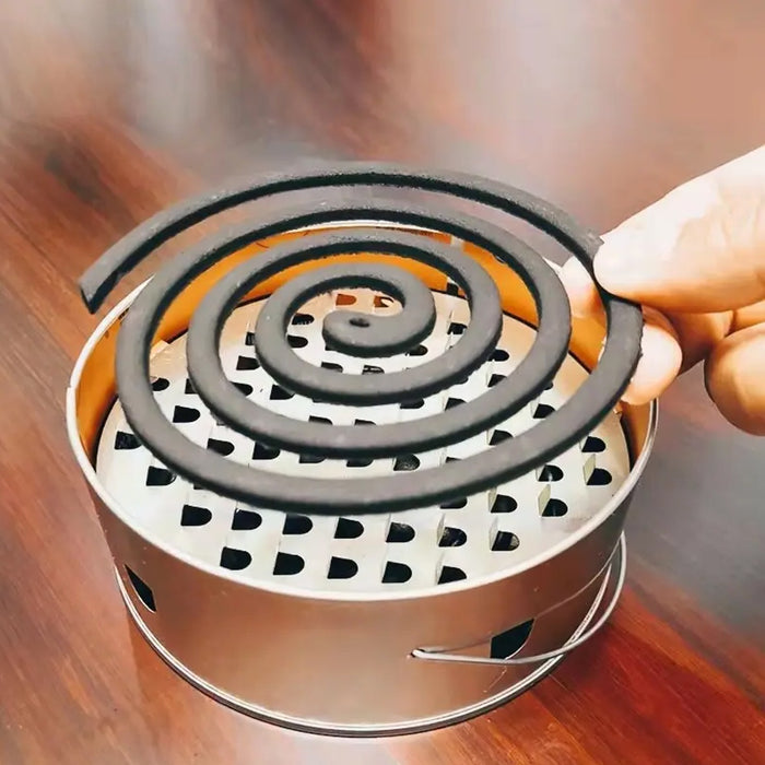 Decorative Mosquito Coil Holder Mosquito Coil Container, Incense Holder Safe Burning Coil Tray for Home Patio Pool Side Outdoor, Metal Tray