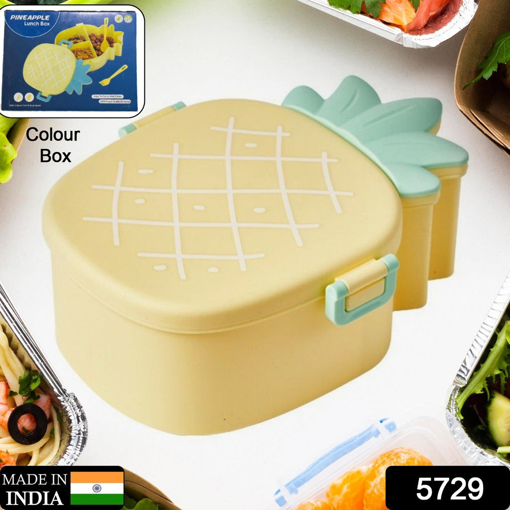 5729 Kids Lunch Box Cute Pineapple Shaped Bento Box with Fork Spoon Sn —  DeoDap