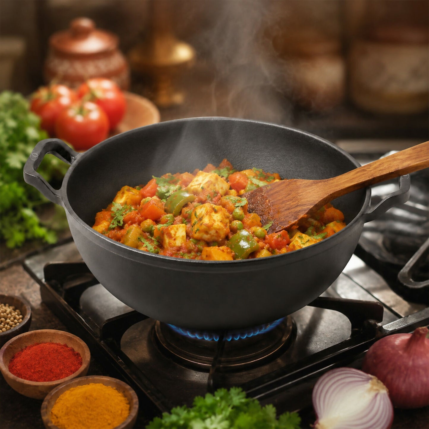 Cast Iron Deep Kadai for Traditional Recipes