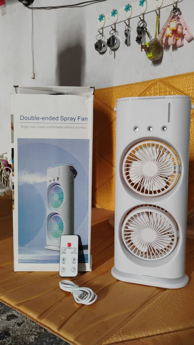 Electric Fan Desktop Double-Head Powerful Air Cooler (1 Pc / With Remote)