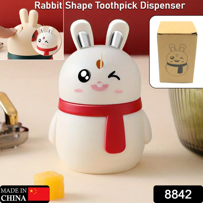 8842 Rabbit Shape Toothpick Dispenser Pressing Small Size Accessory Durable Red | Home & Garden | Kitchen, Dining & Bar | Kitchen Storage & Organization | Racks & Holders Dining Room Table Decoration (1 Pc )