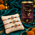 Peacock Motif Rakhi Set with Choco Magic, Pack of 3