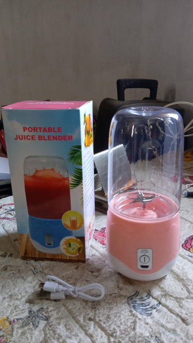 Portable Electric USB Juice Maker 6 blade Blender Grinder Mixer Personal Size, USB Rechargeable Mini Juicer for Smoothies and Shakes with Juicer Cup - 400ml