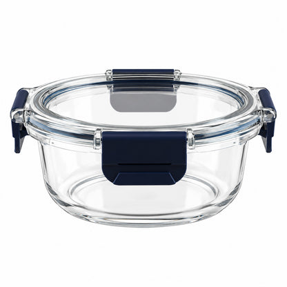 Cello 400ml Round Glass Food Storage Container with Smart Lock Lid (1 Pc)